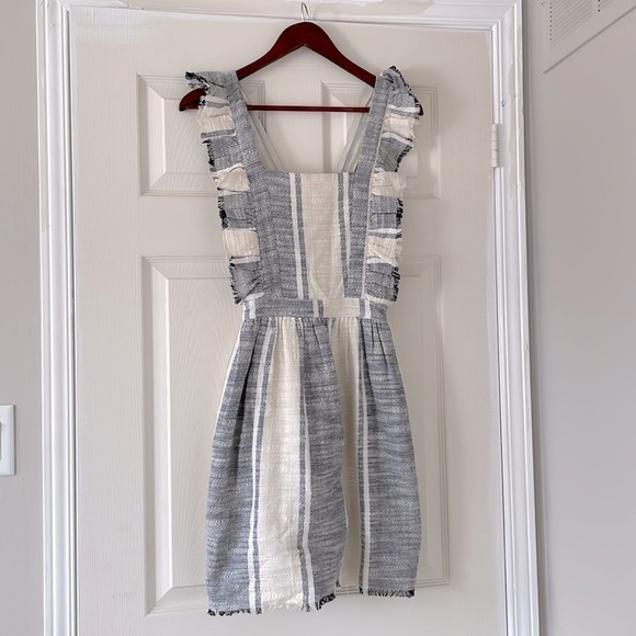 ANTHROPOLOGIE dRA Malibu Blue and White Apron Dress Size XS - Picture 2 of 10